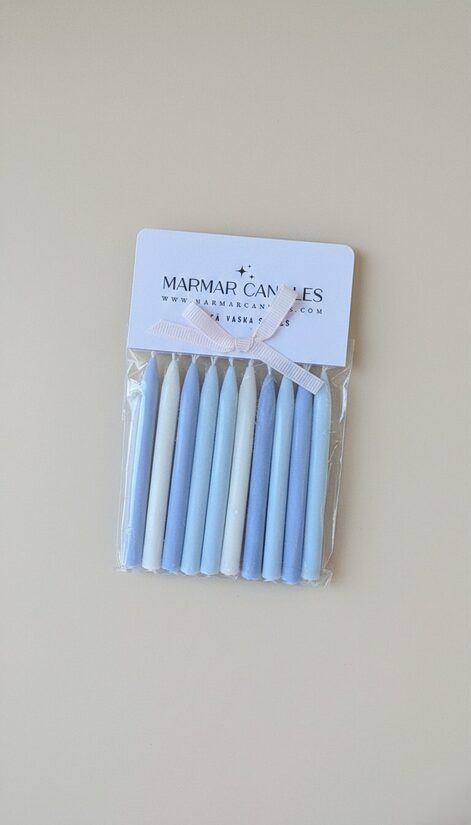 Dzimšanas dienas svecīšu komplekts | 8 cm | 10 gab | Krāsu mix #3